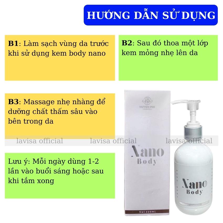 Kem Body Nano Huyền Phi Dưỡng Da Trắng Mịn Tươi Trẻ Không Bết Dính Không Lộ Vân Kem Thấm Cực Nhanh