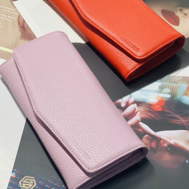 Ví dài nữ cầm tay da thật nhập khẩu thời trang Lucaster store bảo trì trọn đời Full box BH-12 tháng