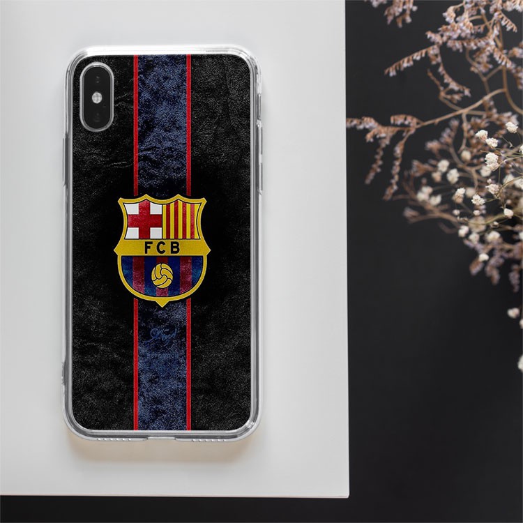 Ốp đt iphone bóng đá logo barcelona nền hình tường xám cực đẹp dành cho Iphone 5 đến 12 Promax BAR20210048