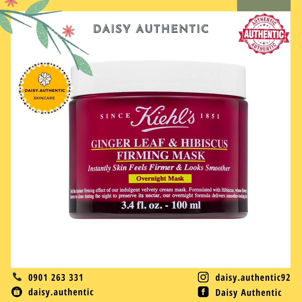 [FULL/MINI] Kiehl's Ginger Leaf & Hibiscus Firming Overnight Mask - Mặt Nạ Ngủ Làm Căng Sáng Da, Giảm Nhăn 100ml