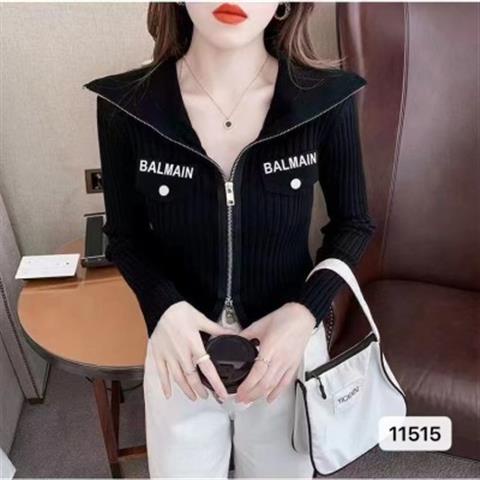 Áo Tay Dài Cổ Cao Có Khóa Kéo Đôi Và Túi In Chữ Thời Trang