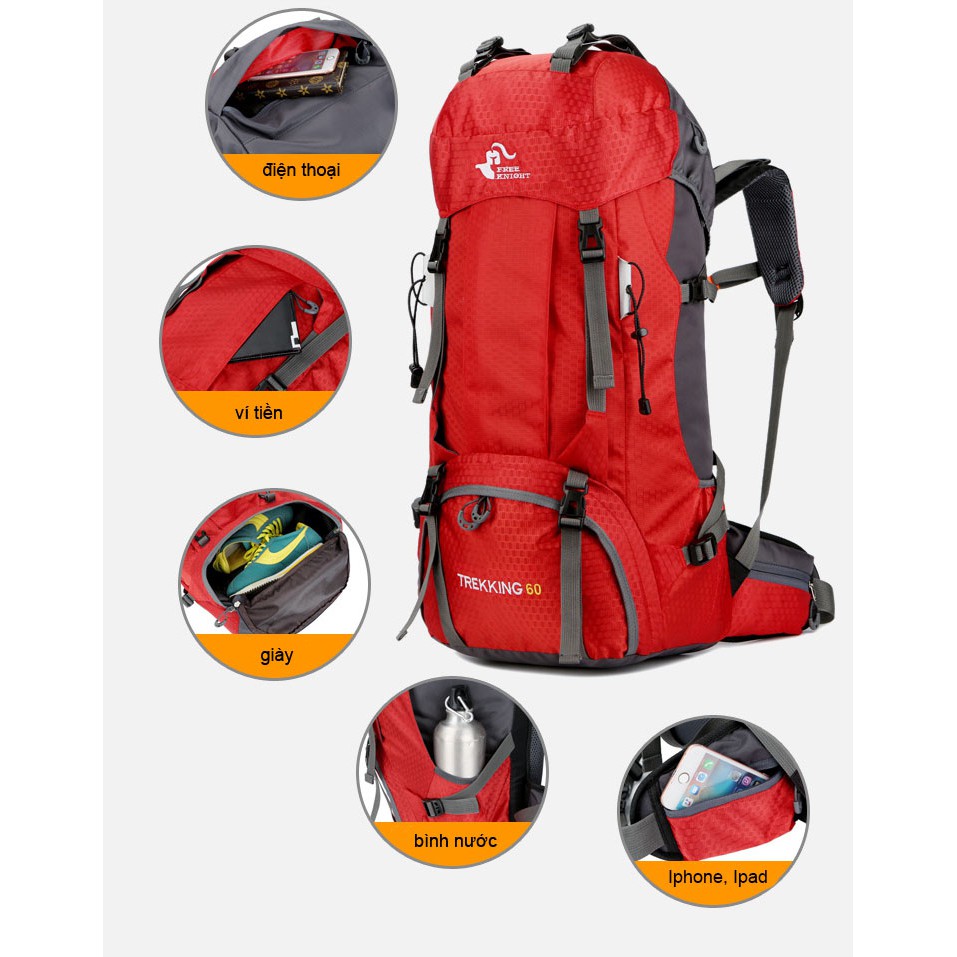 Balo thể thao leo núi, trekking dã ngoại dung tích 60L