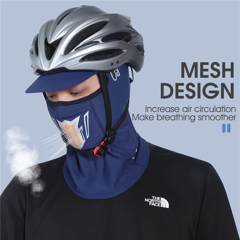Khẩu trang che mặt WEST BIKING bằng vải lụa lạnh UPF50+ thiết kế lỗ để đeo kính bảo hộ tiện dụng
