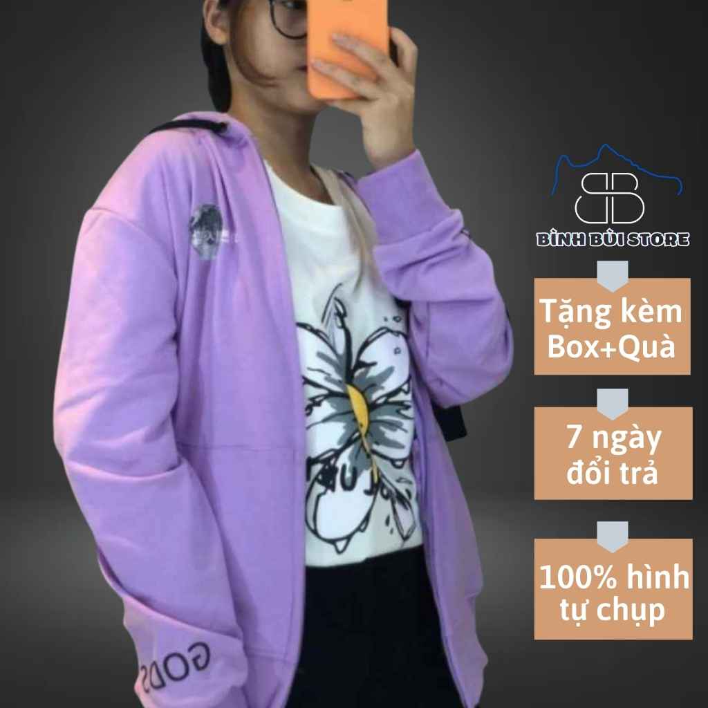 Áo Hoodie Zip Tím