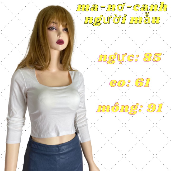 Áo Kiểu Nữ Croptop Thun Borip Cổ Vuông Tay Dài Có Mút Ngực Mẫu Mới Siêu Hot | BigBuy360 - bigbuy360.vn