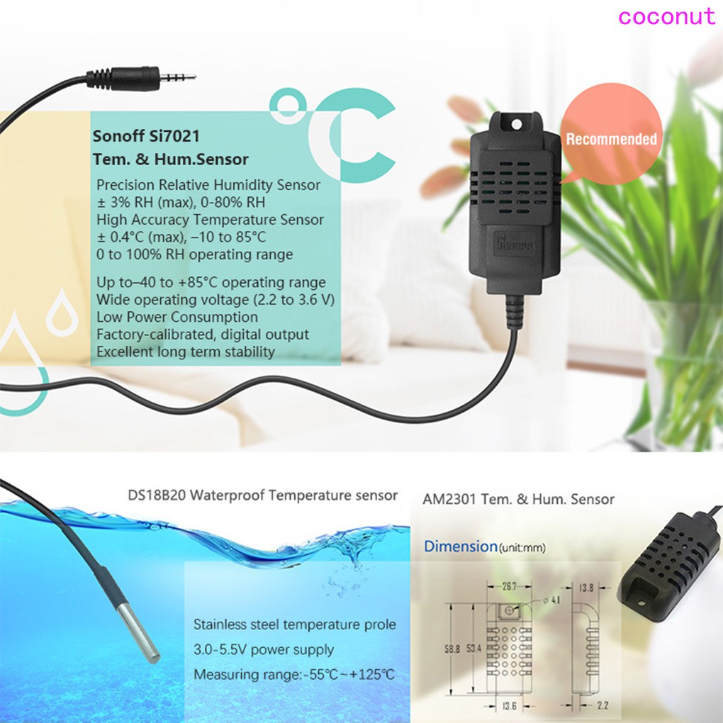 Mô Đun Cảm Biến Nhiệt Độ Độ Ẩm Si7021 Cho Sonoff Th10 Và Sonoff Th16