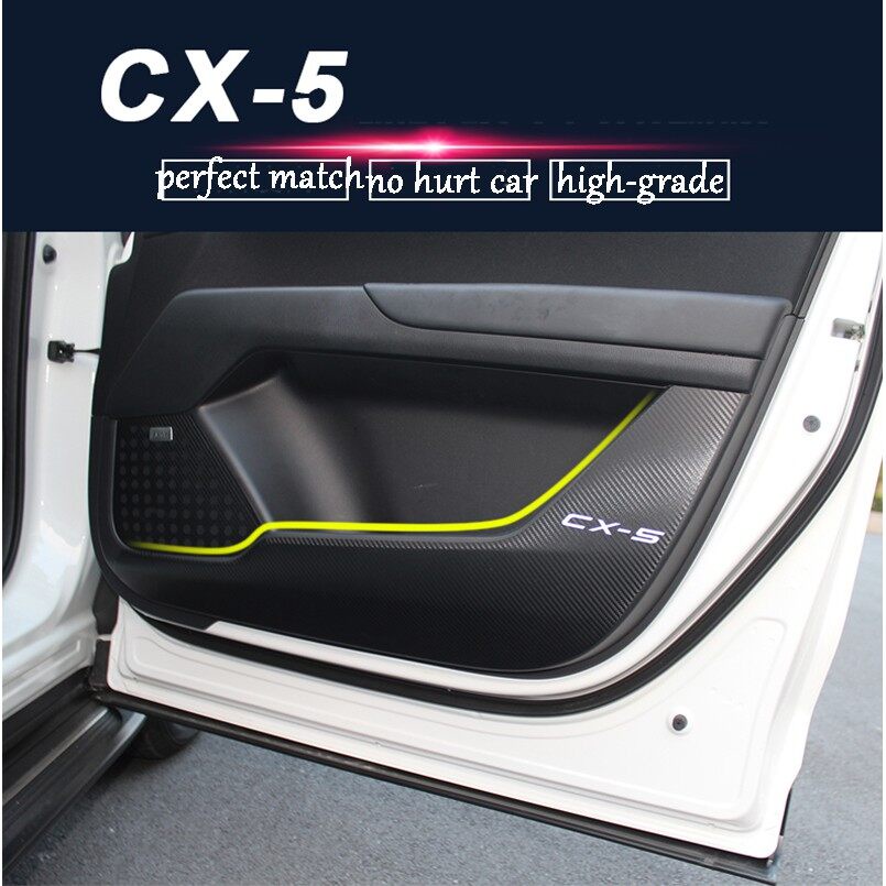 Miếng Dán Bảo Vệ Cửa Xe Hơi Mazda CX-5 CX5 Bằng Sợi Carbon Chống Đá