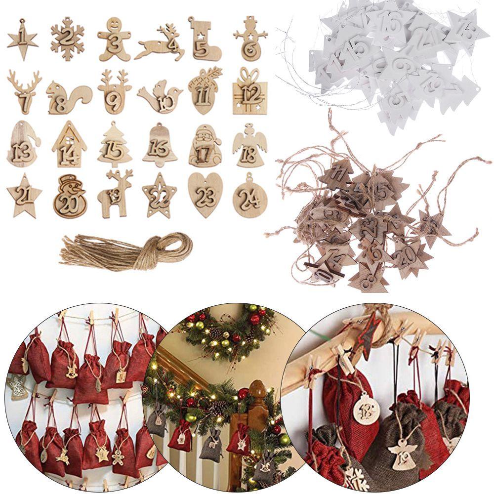 Set 1 / 24 Kẹp Gỗ Treo Trang Trí Giáng Sinh