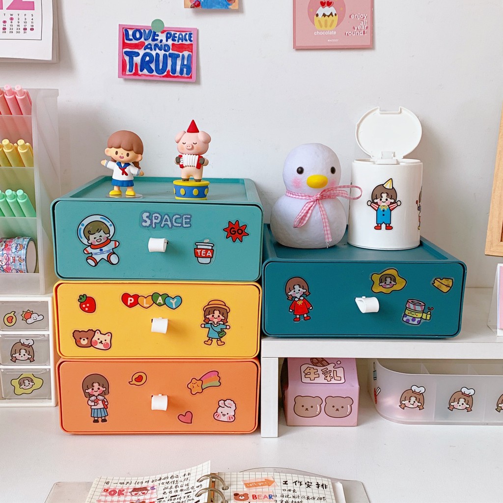 Hộp Tủ Ngăn Kéo Drawer Để Bàn Desk Organizer Tiện Dụng (không kèm sticker)