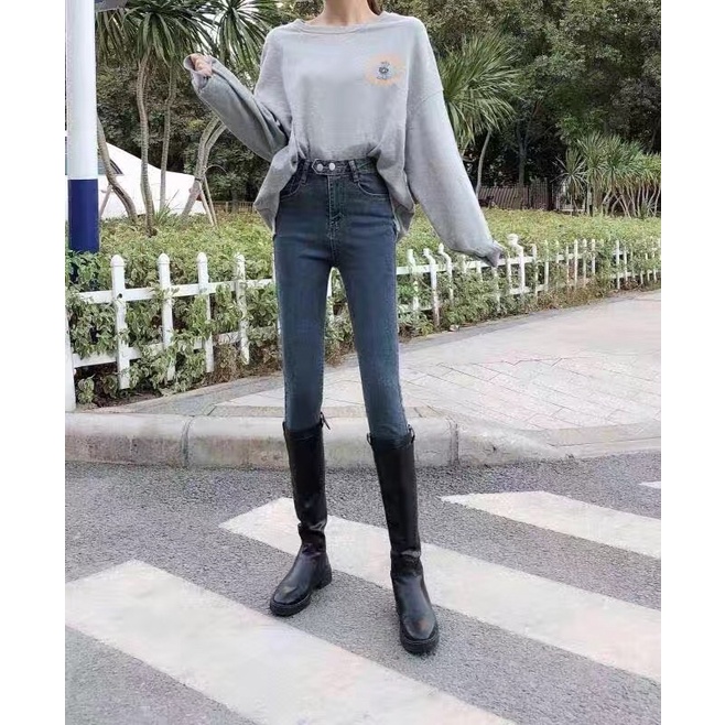 Quần Jean Skinny Nữ dáng ôm lưng cao