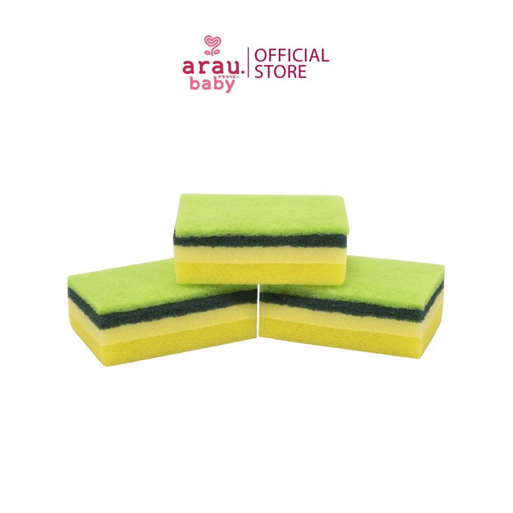 (Quà tặng) Miếng Rửa Chén Saraya bọt biển 3 lớp