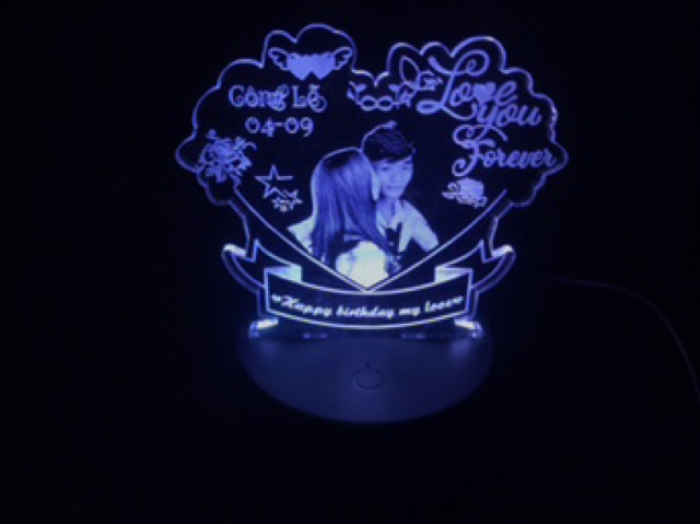Đèn Led 3D, quà tặng theo yêu cầu ~ Happy Birthday My Love