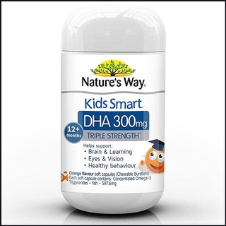 Natures way kids smart viên nhai bổ sung dha 300mg triple strength 50 viên