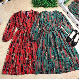Váy maxi hoạ tiết lụa