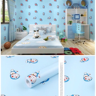 Giấy dán tường đoremon kèm keo dán