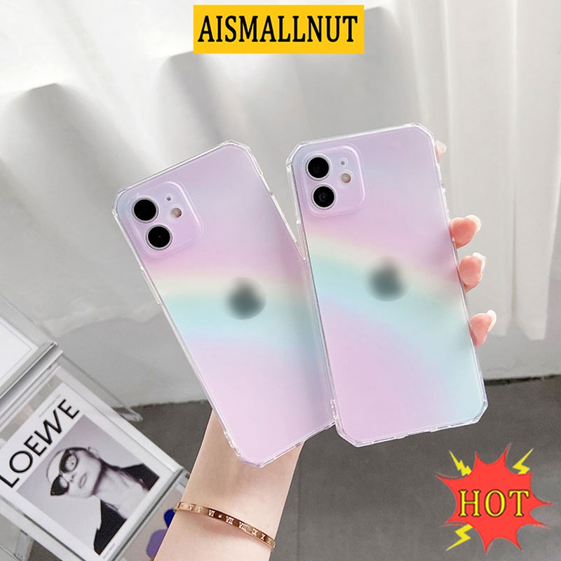 Ốp điện thoại TPU mềm ánh halo chống bám bẩn cho iPhone11 12 Pro Max 6 6S 7 8 Plus X XS XR XSMAX AISMALLNUT