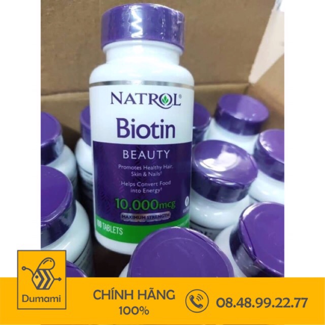 [date xa+ship nhanh] Natrol Biotin 10000mcg 100v - Mỹ