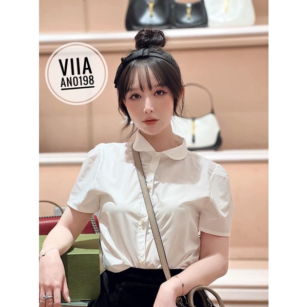 Sơ mi ngắn tay cổ sen cúc trai tiểu thư AN0198 VIIA DESIGN