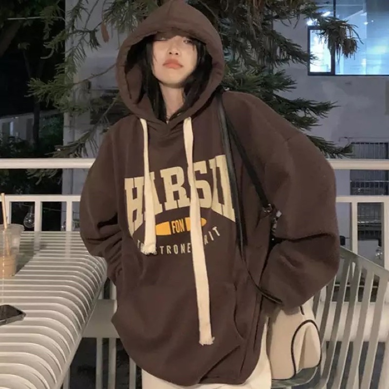 Áo Khoác hoodie Chui Cổ Nữ Kích Thước M L XL Hàn Quốc