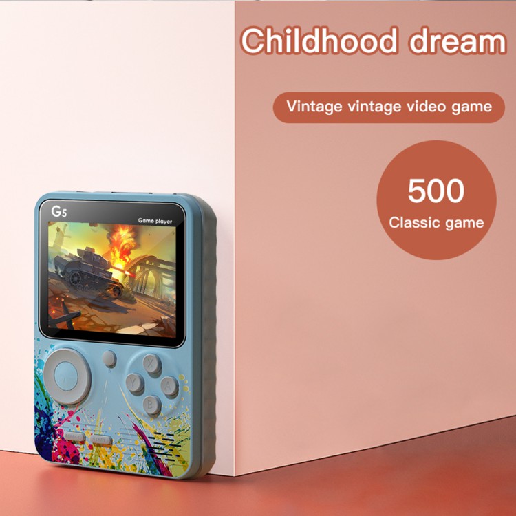 Bảng điều khiển trò chơi cầm tay G5 chứa 500 Hộp điều khiển trò chơi video chơi game cổ điển Hộp trò chơi di động