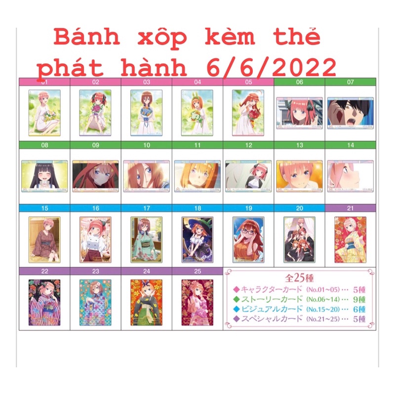 Gói Thẻ nhân phẩm metal card Nhà Có 5 Nàng Dâu - Gotoubun no Hanayome