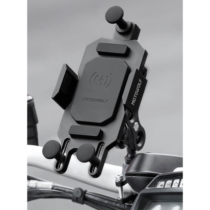 GIÁ ĐỠ ĐIỆN THOẠI GẮN GHI ĐÔNG NHÔM CNC MOTOWOLF