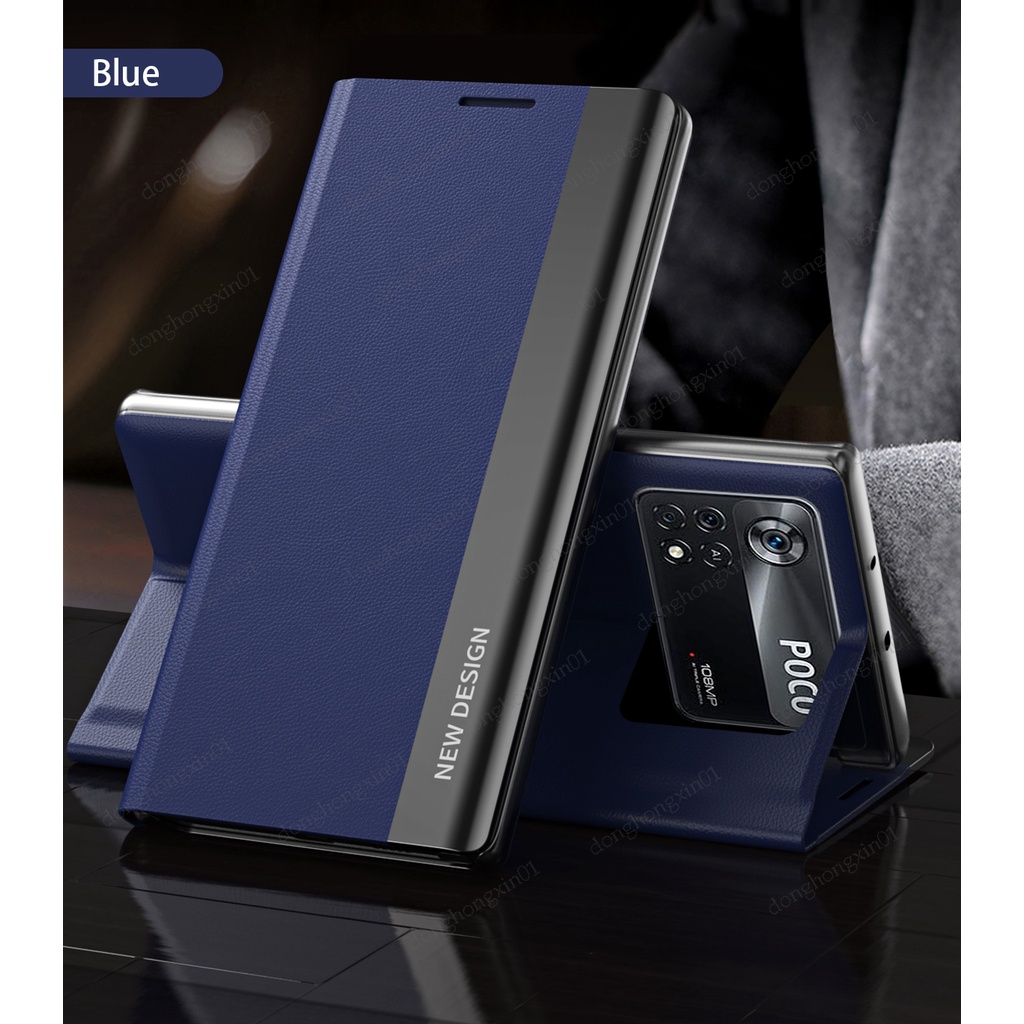 Ốp Điện Thoại Da Nắp Gập Từ Tính Thông Minh Cho Xiaomi 11T 12 POCO X4 Pro M4 Pro F4 GT X3 NFC M3 FIND X5 Redmi Note 11 K40