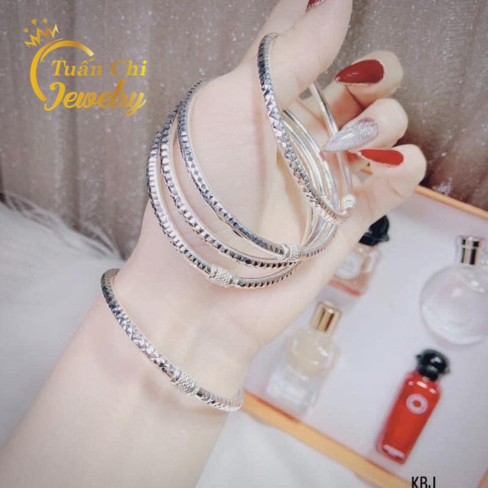 Vòng Tay Bạc ⚡BẢO HÀNH⚡ Lắc Tay Nữ, Chất Liệu Bạc Cao Cấp, Kiểu Dáng Phay Bóng Đẹp