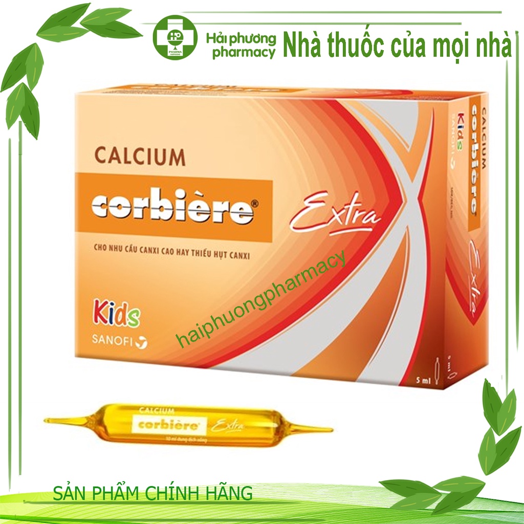 Calcium Corbiere Extra Sanofi Bổ Sung Canxi Cho Trẻ Em (Hộp 3 Vỉ X 10 Ống X 5Ml)