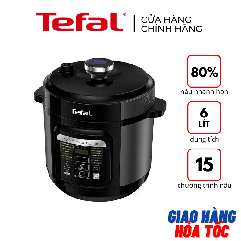 Nồi áp suất điện bảng điều khiển Tiếng Việt 6L Tefal Home Chef CY601868 1000W - Hàng chính hãng