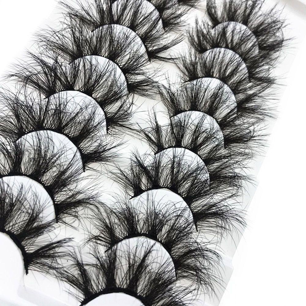 Set 8 Cặp Lông Mi Giả SKONHED Dày 25mm Không Chứa Keo Dán Lông Mi Giả