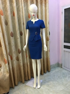 Đầm cổ V peplum V73