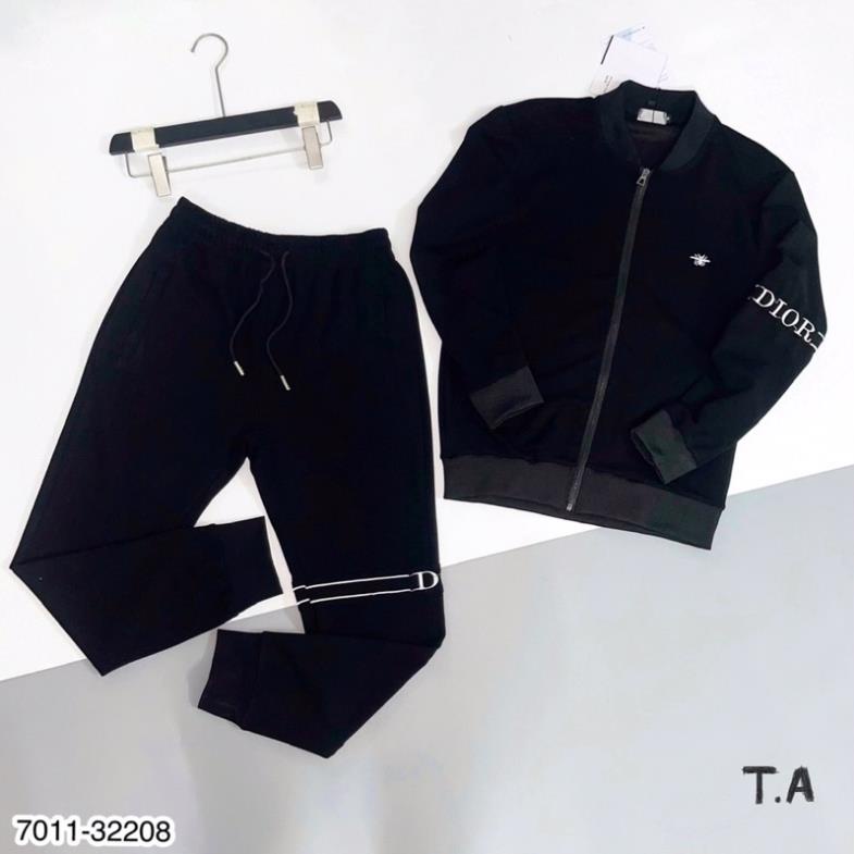 Bộ nỉ khoá dior cho nam - bộ thể thao mùa đông thêu hình ong siêu đẹp 4MEN SHOP