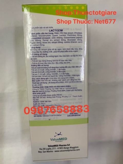 [ Kèm quà tặng ] Men Lactozim - Bổ sung enzym giúp trẻ ăn ngon, tiêu hoá tốt [ Chính hãng Italy ]