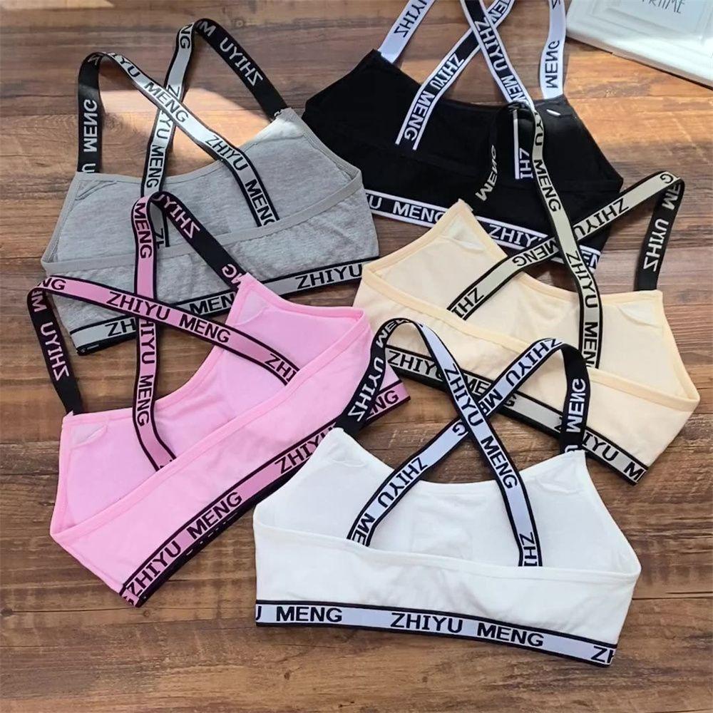 Áo Ngực Thể Thao Có Mút Đệm In Chữ Dành Cho Bé Gái 8-14 Tuổi