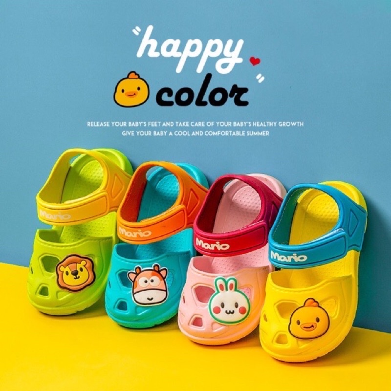 Dép quai hậu cho bé, sandal Cheerful Mario 9301 siêu nhẹ để chống trơn trượt