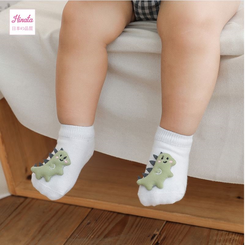 Set 4 vớ cotton cho bé HINATA - Họa tiết hoạt hình dễ thương, 100% Cotton, co dãn tốt, an toàn cho da trẻ em V11