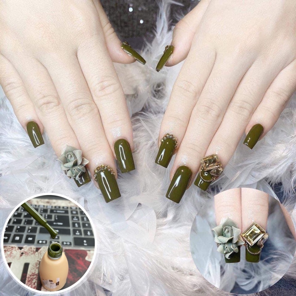 Sơn gel Nhật -  màu lẻ xanh rêu Thiên Di Nail