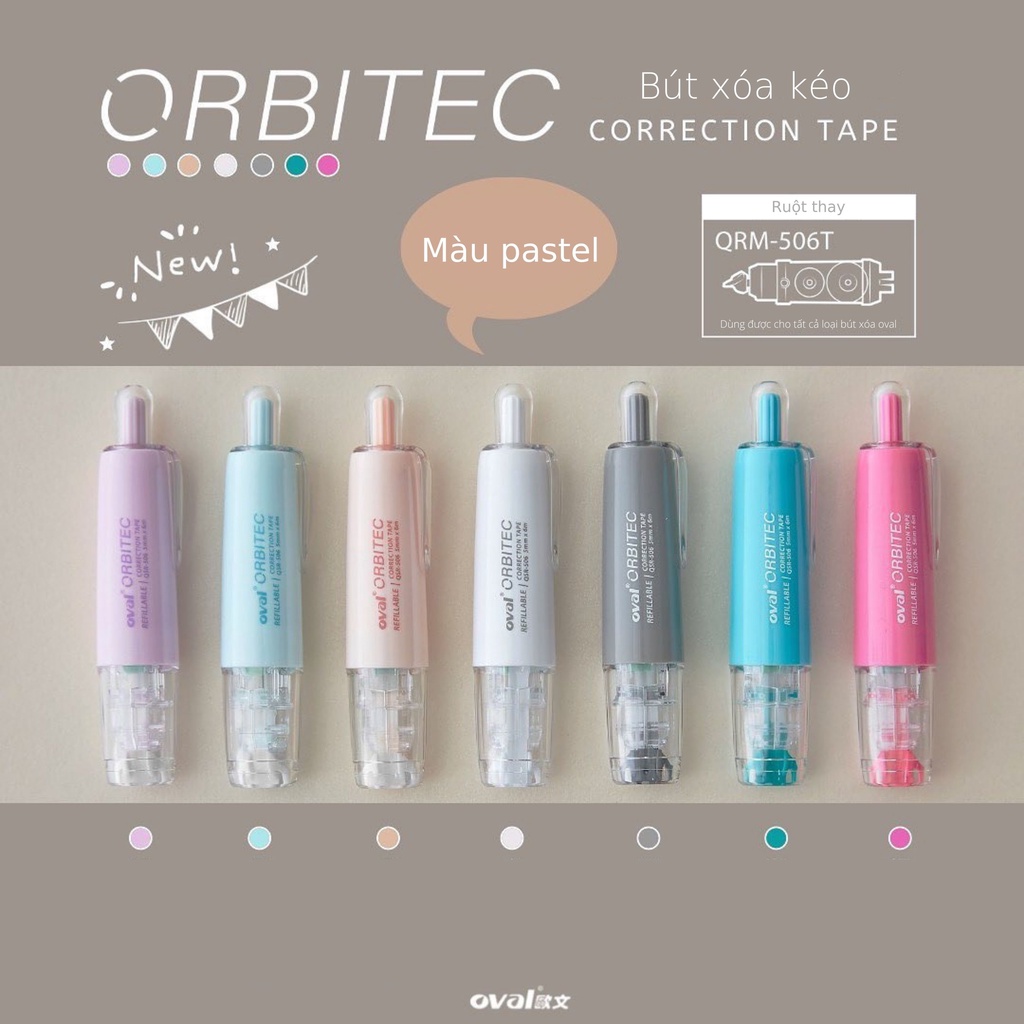 Bút xóa kéo bấm xoay 360 độ Oval Orbitec 5mmx6m