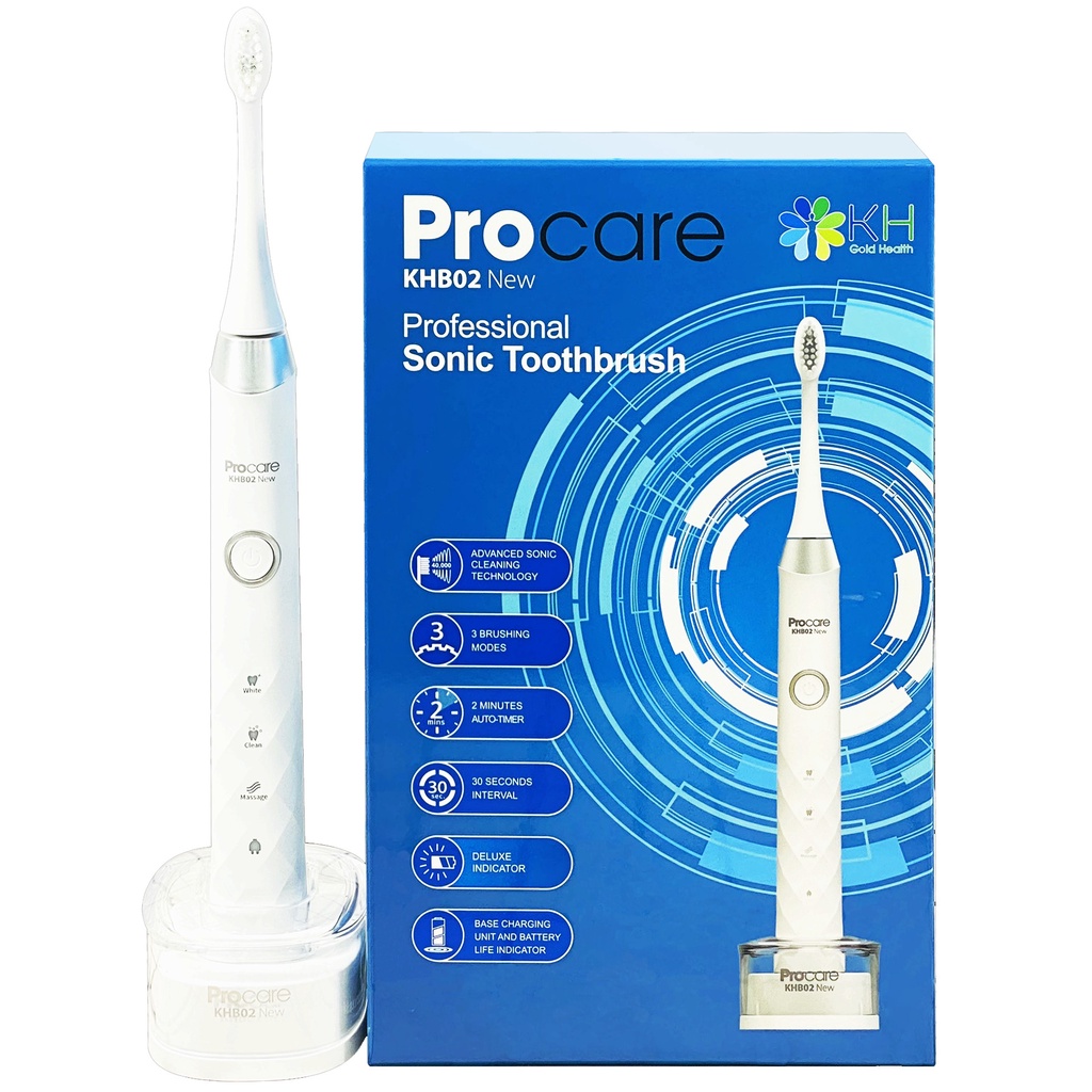 Bàn chải máy Procare KHB02, Bản chải điện dành cho người lớn, sạch nhanh không hỏng nướu lợi, kích thích tuần hoàn máu