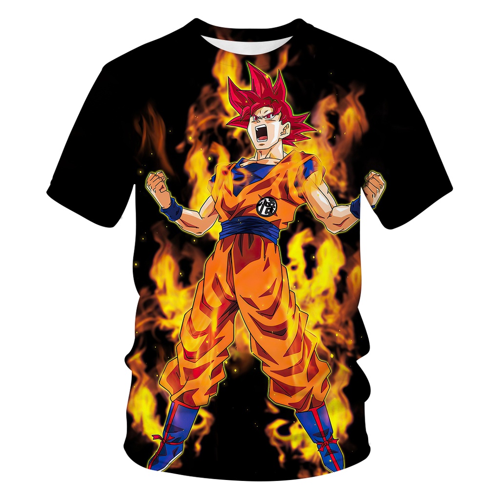 Áo Thun Tay Ngắn In Hình Son Goku 3D Dạ Quang Thời Trang Mùa Hè 2021 Dành Cho Nam
