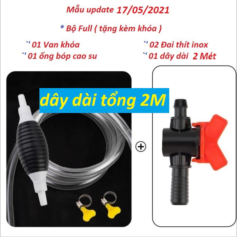 Dụng cụ bơm hút rượu xăng dầu chất lỏng bóp tay - ống hút xăng dầu chất lỏng, hút bể cá