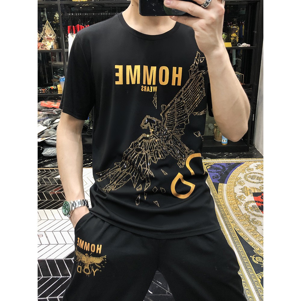 Bộ đồ thể thao nam, Bộ Mặc Nhà Thể Thao Nam Mùa Hè chất liệu thun lạnh cao cấp mềm mịn thoáng mát hình đại bàng cực chất | BigBuy360 - bigbuy360.vn