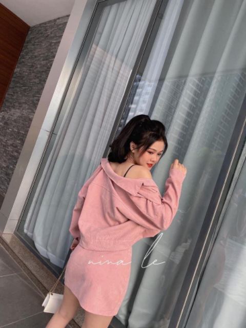 Set váy nhung hai màu