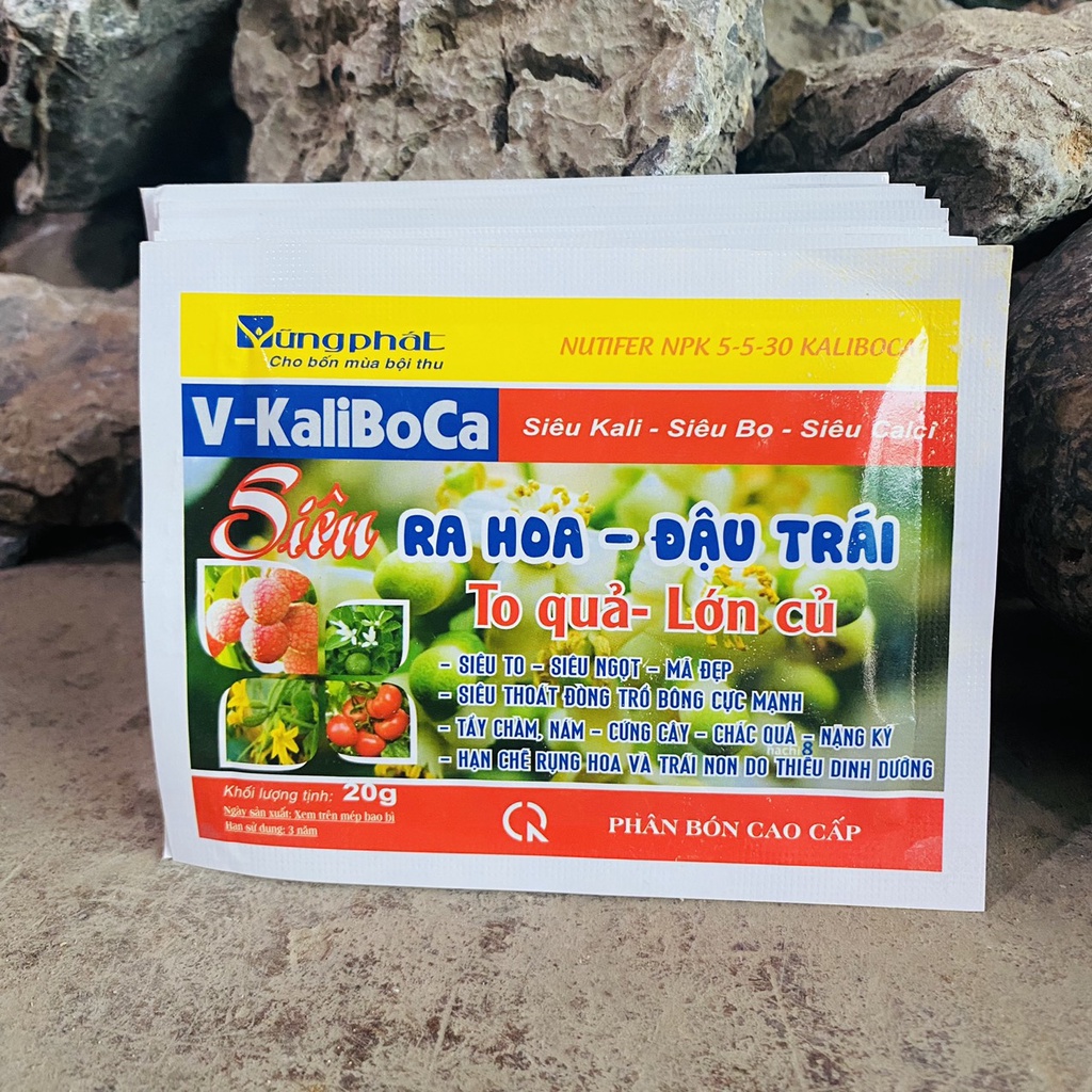 Phân bón VKaliboca Siêu ra hoa đậu trái, to quả, lớn củ
