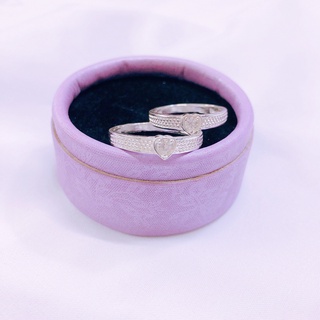 Nhẫn đôi bạc ta mặt tim LINH MIU SILVER