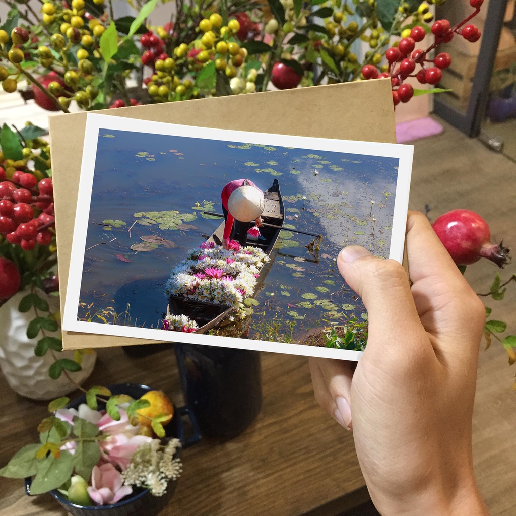 Postcard, Thiệp trang trí, quà tặng lựu niệm chủ đề  Việt Nam - P7, Tặng kèm bì thư giấy Kraft