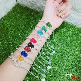 Lắc tay tỳ hưu bọc bạc nhiều màu