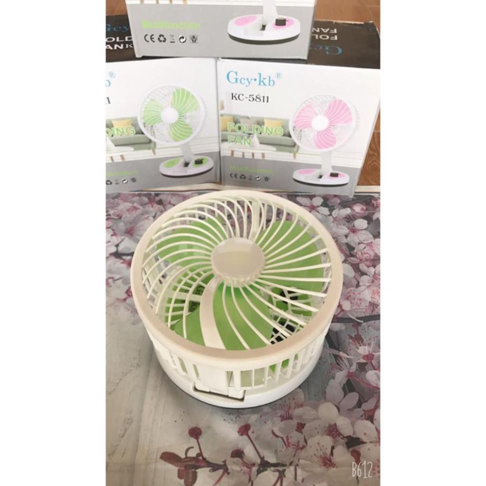 [ HÀNG CHÍNH HÃNG ] Quạt tích điện cỡ to gấp gọn có đèn led KC 5811, quạt tích điện gập gọn | BigBuy360 - bigbuy360.vn