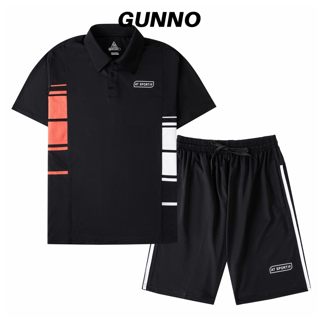 Bộ Quần Áo Thể Thao Nam Nhiều Màu Có Cổ Thời Trang Cao Cấp GUNNO